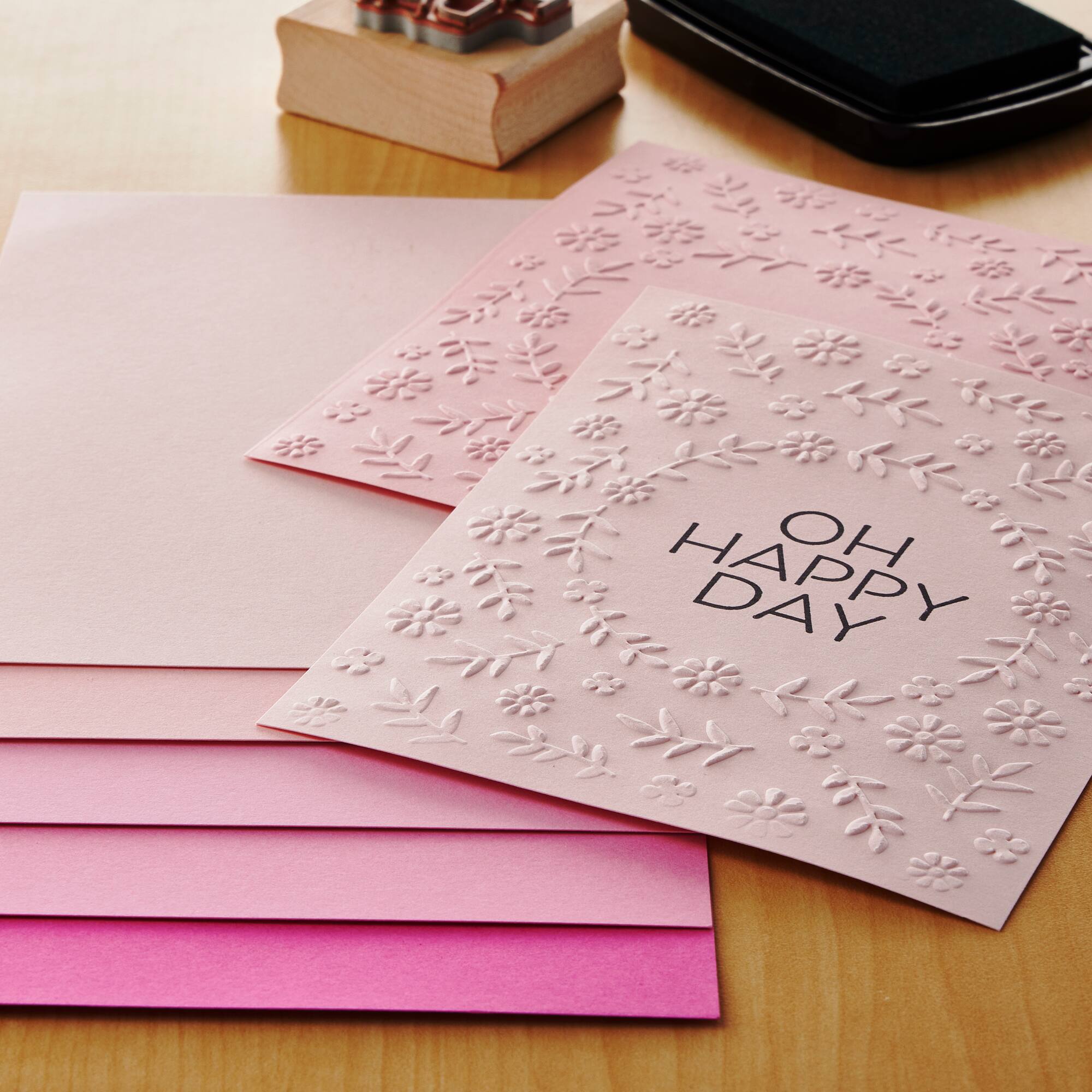 12 Packs: 100 ct. (1,200 total) Pink Buttons 4.5" x 7" Cardstock Paper by Recollections™